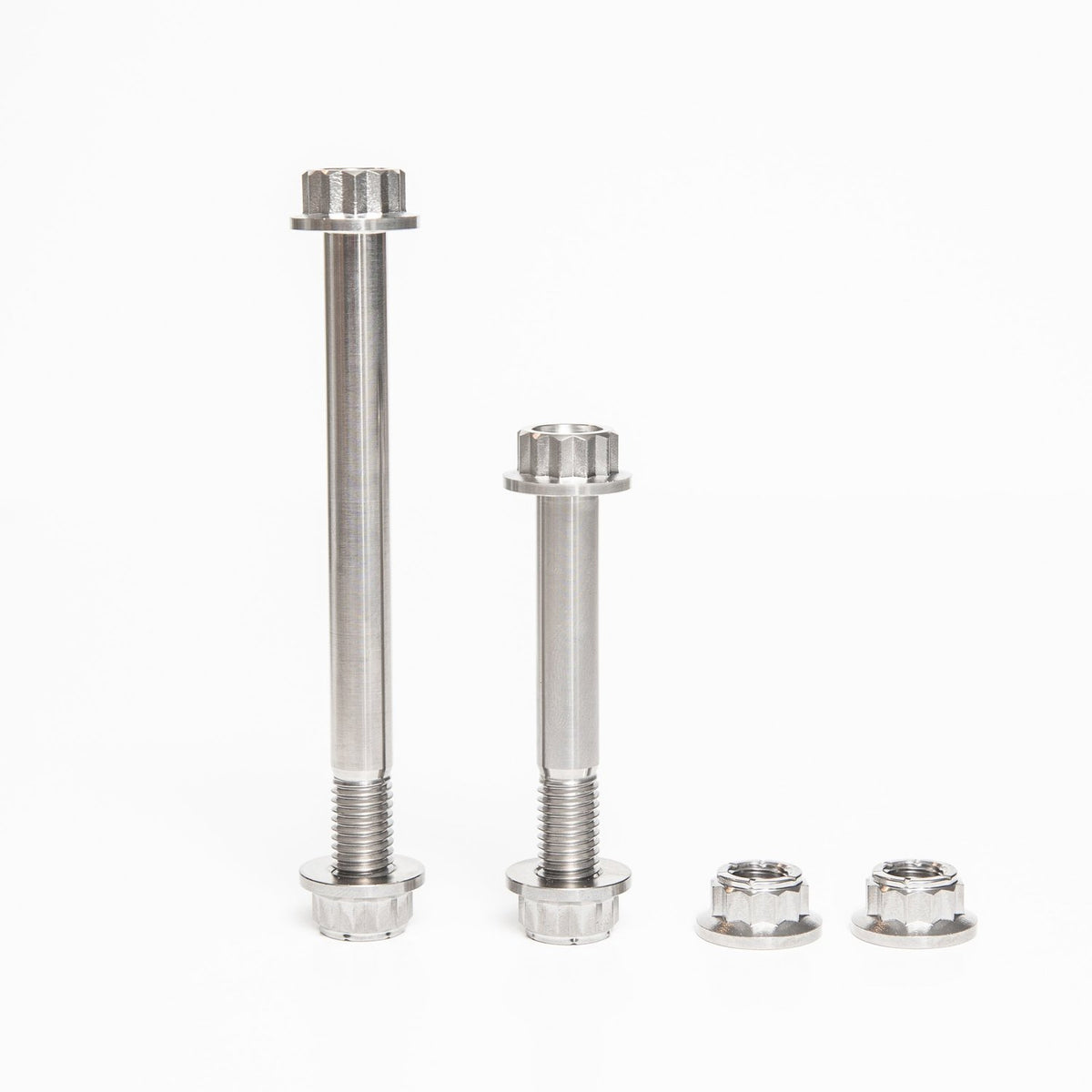 King Performance titanium engine install bolt kit for VW Beetle: 110mm and 70mm 10mm x 1.5 bolts with four 12-point locking flange nuts
