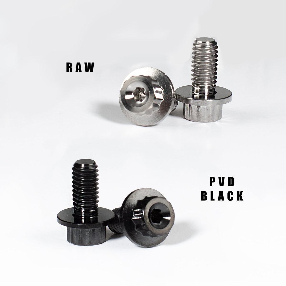 King Performance titanium engine tin bolts, M6 x 1.0 x 13mm with 8mm 12-point head, 3mm Allen drive and 13mm flange, for air-cooled VW engine tin