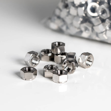 King Performance titanium M8 x 1.25 locking nuts, 13mm OD, Grade 5