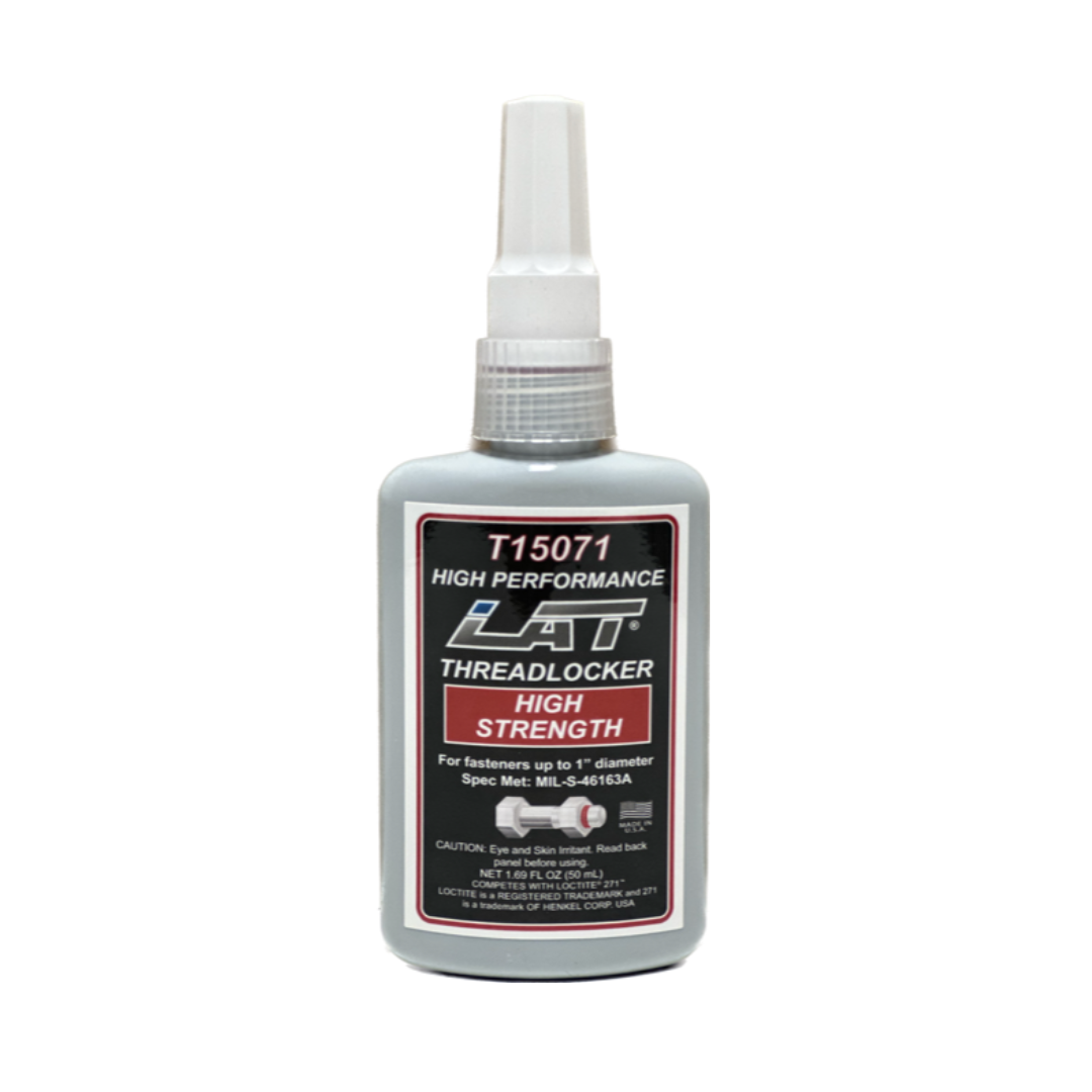 LAT Racing Oils red high strength thread locker, 50 ml bottle