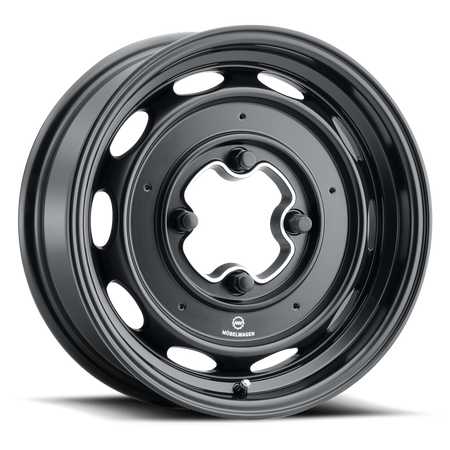 Mobelwagen 430 Interceptor wheel, gloss black with machined center, 4x130 (15x4.5 shown; MW-430B)