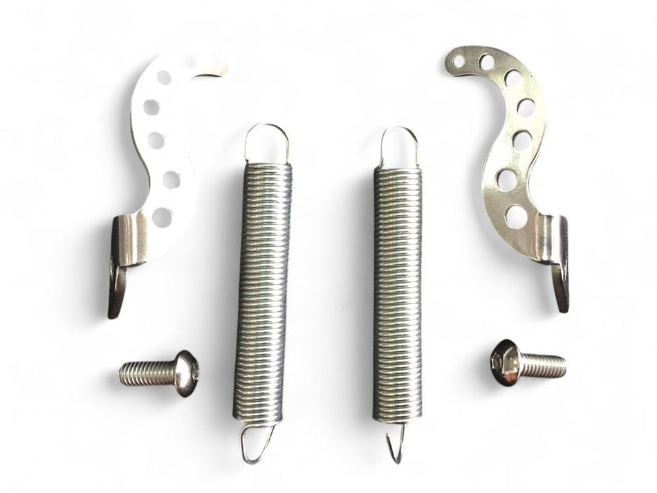 Vintage Speed Weber IDA return spring set 155-RS-IDA with brushed stainless brackets, spring and M5 screws