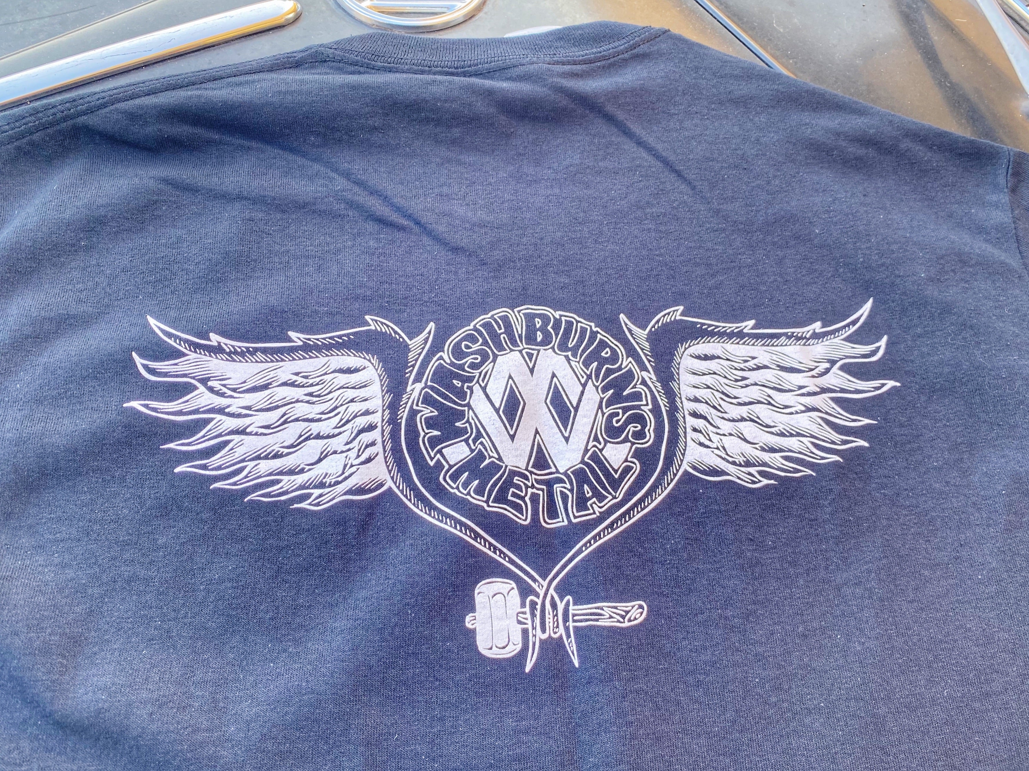 Washburn's Metal Winged Logo Short Sleeve Cotton — alternate angle