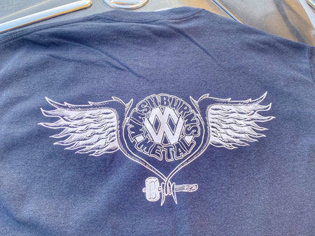 Washburn's Metal Winged Logo Short Sleeve Cotton — alternate angle