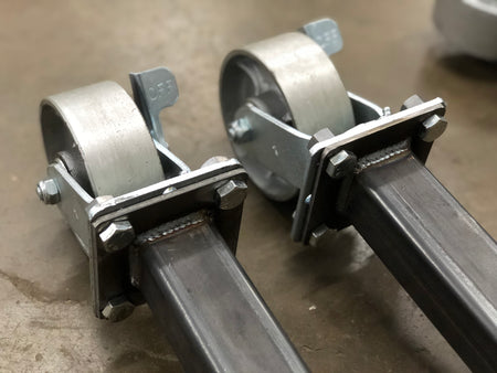 4-Leg Rolling Transport Kit 1955-1970 — installed view