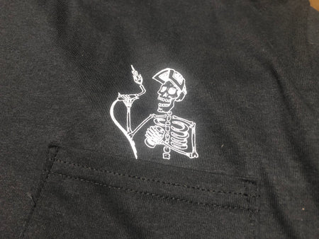 Washburn's Metal Skeleton Pocket Short Sleeve Shirts — close-up