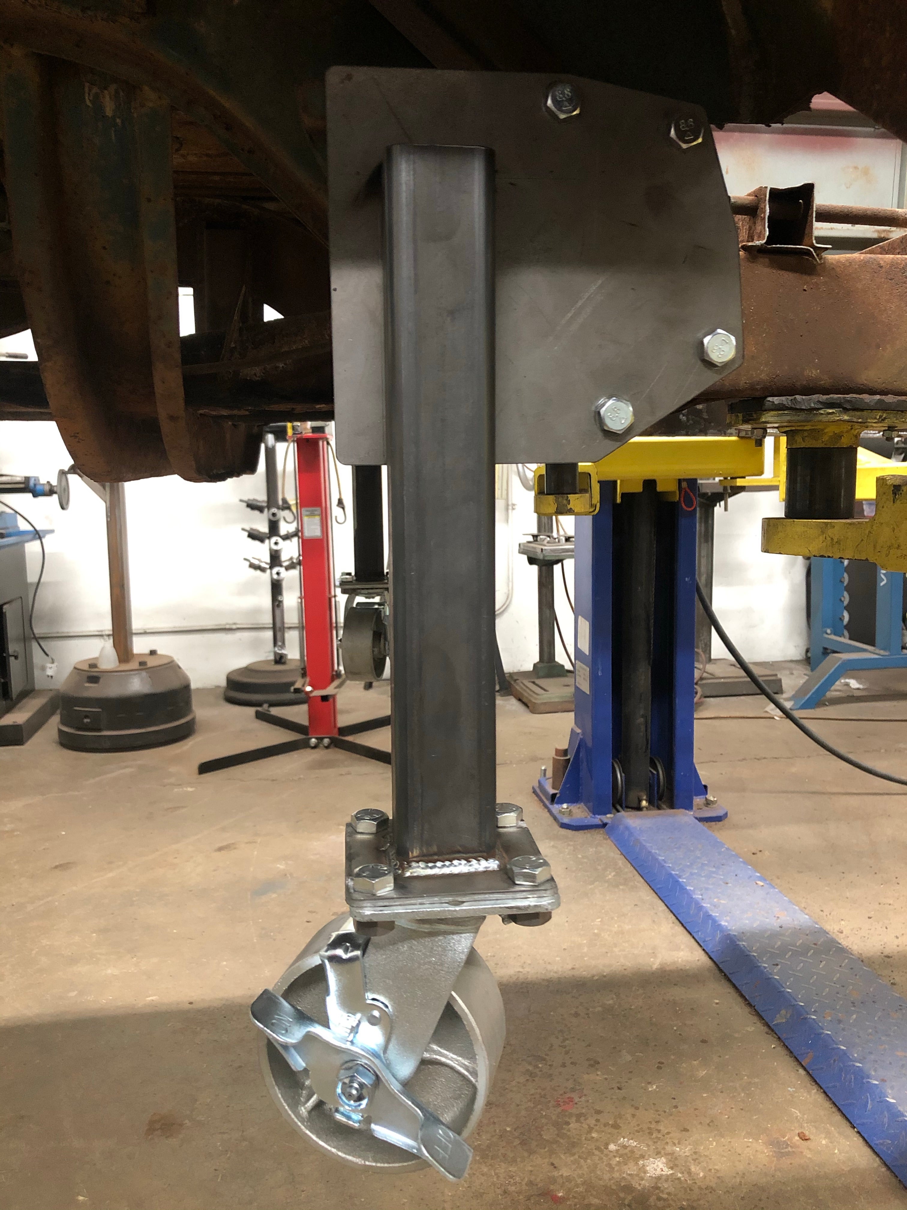 4-Leg Rolling Transport Kit 1955-1970 — in-context fitment view